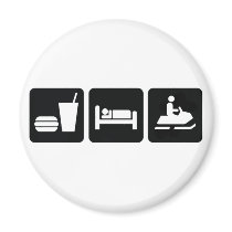 Eat Sleep Snowmobile magnets by boltzdesignz Eat Sleep Snowmobile magnets