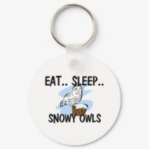 Eat Sleep SNOWY OWLS keychains