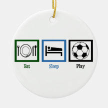 Eat Sleep Soccer Christmas Tree Ornaments