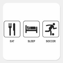 Eat Sleep Soccer Sticker