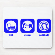 Eat. Sleep. Softball. Mousepad