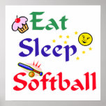 Eat Sleep Softball posters