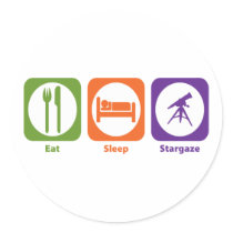 Eat Sleep Stargaze Round Stickers
