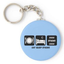 eat sleep stocks key chain