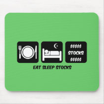 eat sleep stocks mousepad
