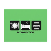 eat sleep stocks post cards