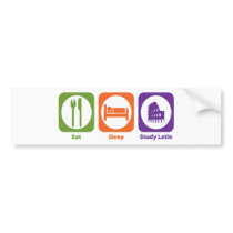 Eat Sleep Study Latin bumper stickers