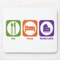 Eat Sleep Study Latin Mouse Pads