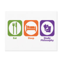 Eat Sleep Study Philosophy Post Cards
