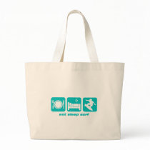 Eat sleep surf tote bags