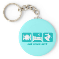 Eat sleep surf key chains