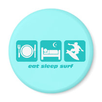 Eat sleep surf fridge magnets