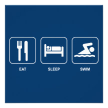 Eat Sleep Swim Invitation