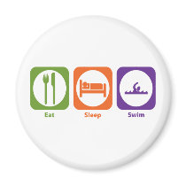 Eat Sleep Swim Refrigerator Magnets