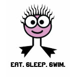 Eat.Sleep.Swim -  Pink Swim Character