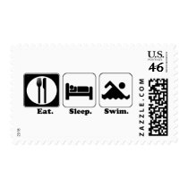eat sleep swim postage stamp
