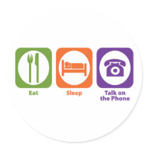 Eat Sleep Talk on the Phone stickers by 1000suns Eat Sleep Talk on the Phone stickers