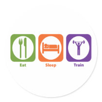 Eat Sleep Train Round Sticker