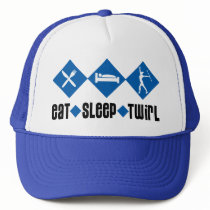 Eat Sleep Twirl Blue hats