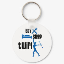 Eat Sleep Twirl Blue keychains