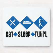 Eat Sleep Twirl Blue Mouse Pads
