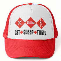 Eat Sleep Twirl Red hats