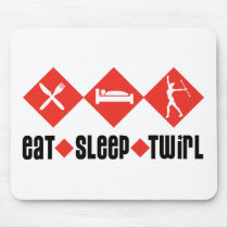Eat Sleep Twirl Red Mouse Pads