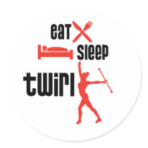 Eat Sleep Twirl Red stickers