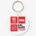Eat Sleep Vote Red keychains by visualnewbie Eat Sleep Vote Red keychains