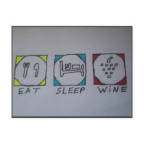 eat,sleep,wine postcards