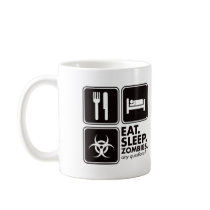 Eat Sleep Zombies - Black mugs by visualnewbie Eat Sleep Zombies - Black mugs