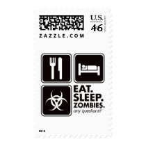 Eat Sleep Zombies - Black postage by visualnewbie Eat Sleep Zombies - Black postage