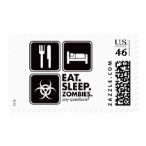 Eat Sleep Zombies - Black postage by visualnewbie Eat Sleep Zombies - Black postage