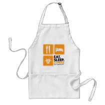 Eat Sleep Zombies - Orange aprons by visualnewbie Eat Sleep Zombies - Orange aprons