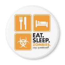 Eat Sleep Zombies - Orange magnets