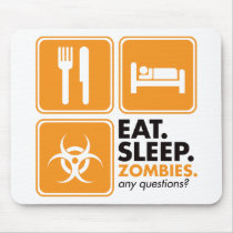 Eat Sleep Zombies - Orange mousepads