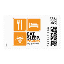 Eat Sleep Zombies - Orange postage by visualnewbie Eat Sleep Zombies - Orange postage