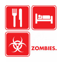 Eat Sleep Zombies - Red and White t-shirts
