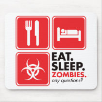 Eat Sleep Zombies - Red mousepads