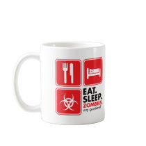 Eat Sleep Zombies - Red mugs by visualnewbie Eat Sleep Zombies - Red mugs