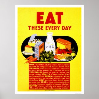 Eat These Every Day 1942 WPA Print