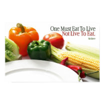 Eat to Live Motivational Poster