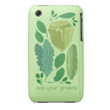 Eat Your Greens Mixed Lettuce leaves vegetarian iPhone 3 Case-Mate Cases
