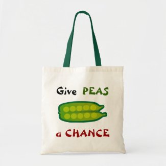 Eat Your Veggies Give PEAS a CHANCE Tote Bag