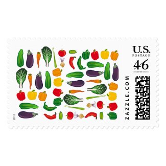 Eat Your Veggies Multi-Vegetable US Postage Stamp