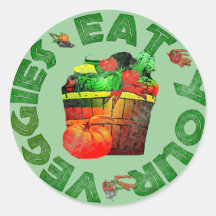 Eat Your Veggies Round Sticker