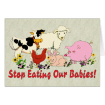 Eating Animal Babies Greeting Card
