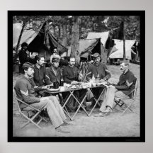 Eating at the Camp Mess at Bealeton, VA 1863 Print