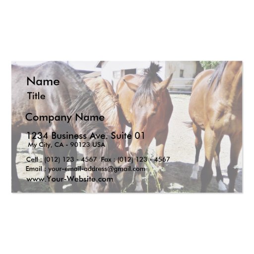 Eating Horses Business Card (front side)
