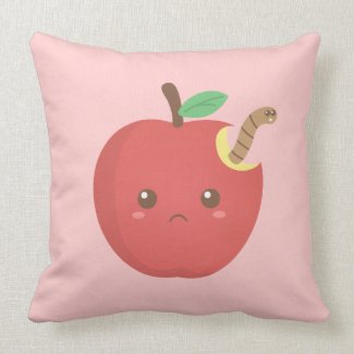 Eating me up inside - Cute Red Apple with Worm